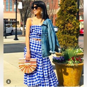 MDS Stripes Gingham Skirt, Mark D Sikes Skirt